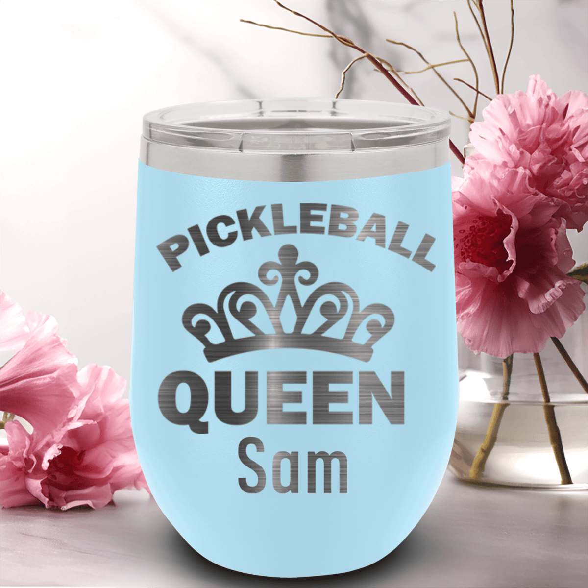 Personalized The Pickleball Queen Wine Tumbler for her, Customized Gifts for Women by Groovy Girl Gifts