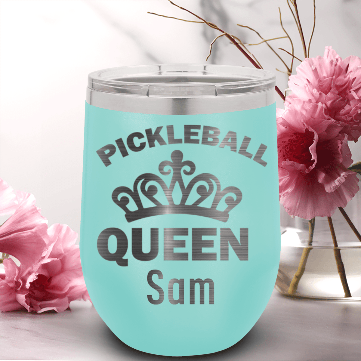 Personalized The Pickleball Queen Wine Tumbler for her, Customized Gifts for Women by Groovy Girl Gifts