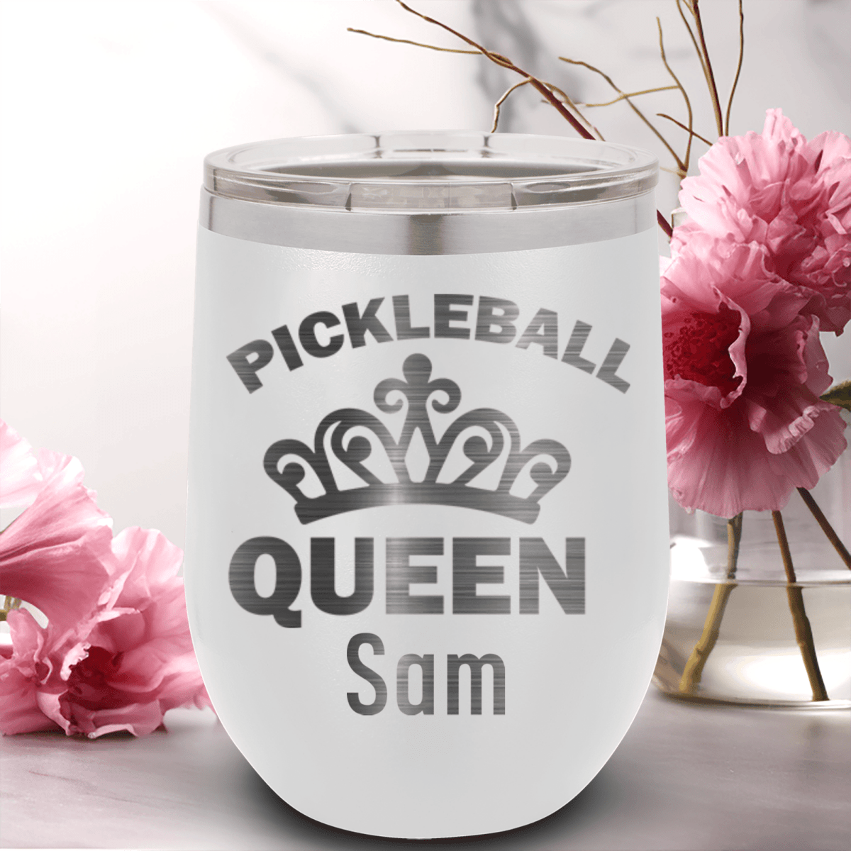 Personalized The Pickleball Queen Wine Tumbler for her, Customized Gifts for Women by Groovy Girl Gifts