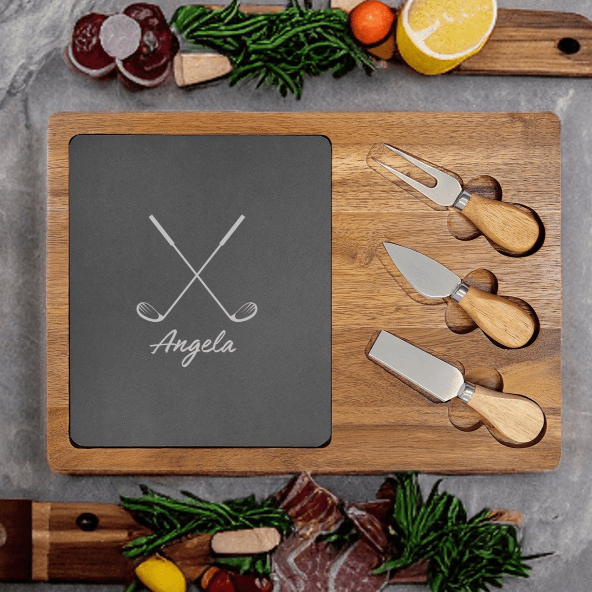 Personalized Golf Lover&#39;s Charcuterie Board for her, Customized Gifts for Women by Groovy Girl Gifts