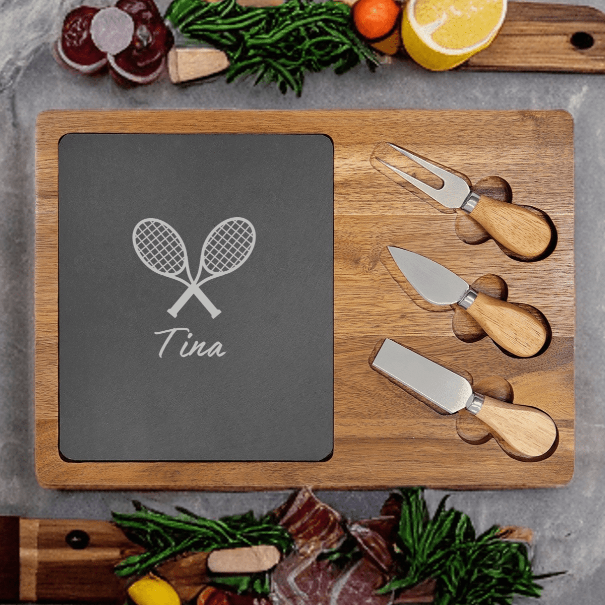 Personalized Tennis Charcuterie Board for her, Customized Gifts for Women by Groovy Girl Gifts