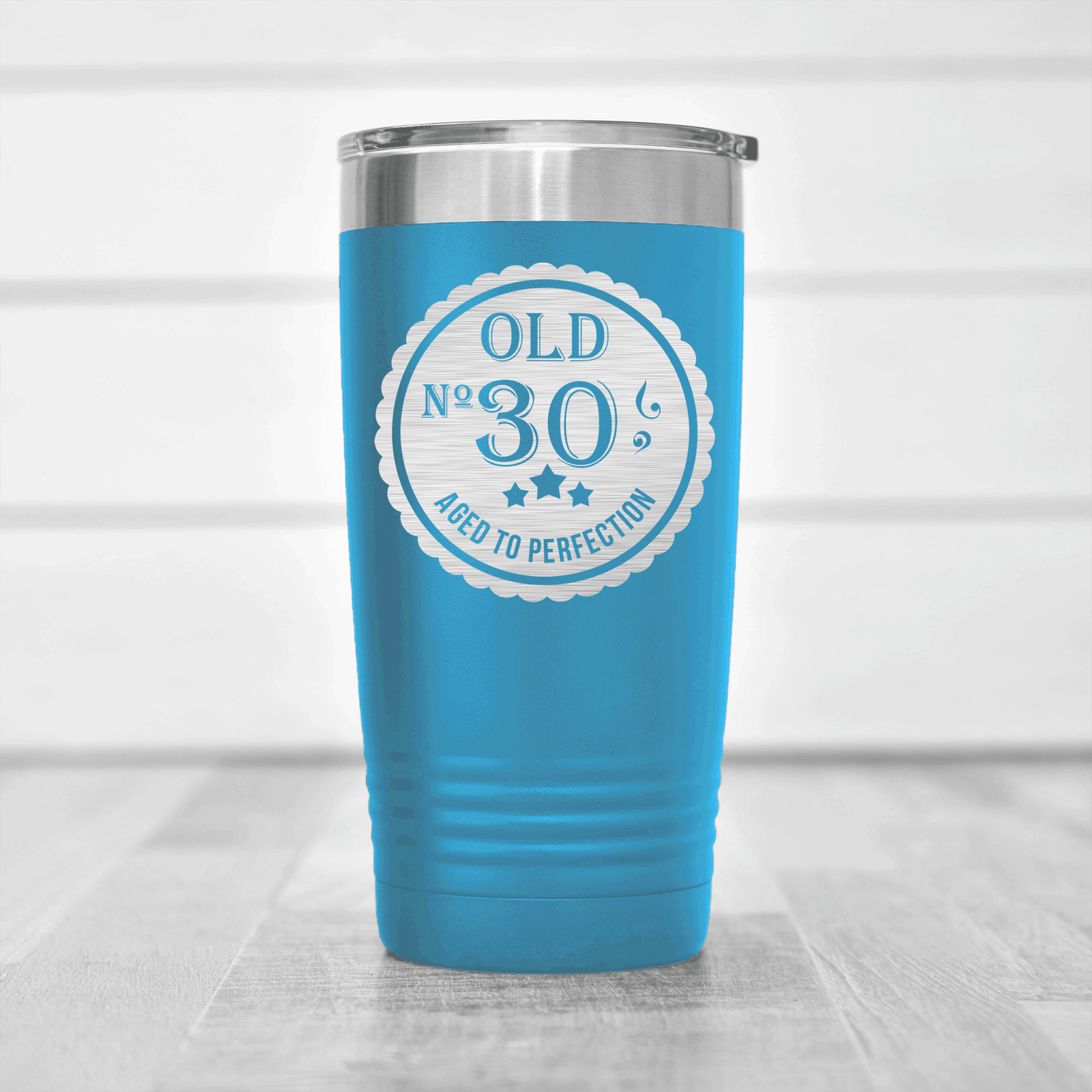 Light Blue birthday tumbler Thirty Aged To Perfection