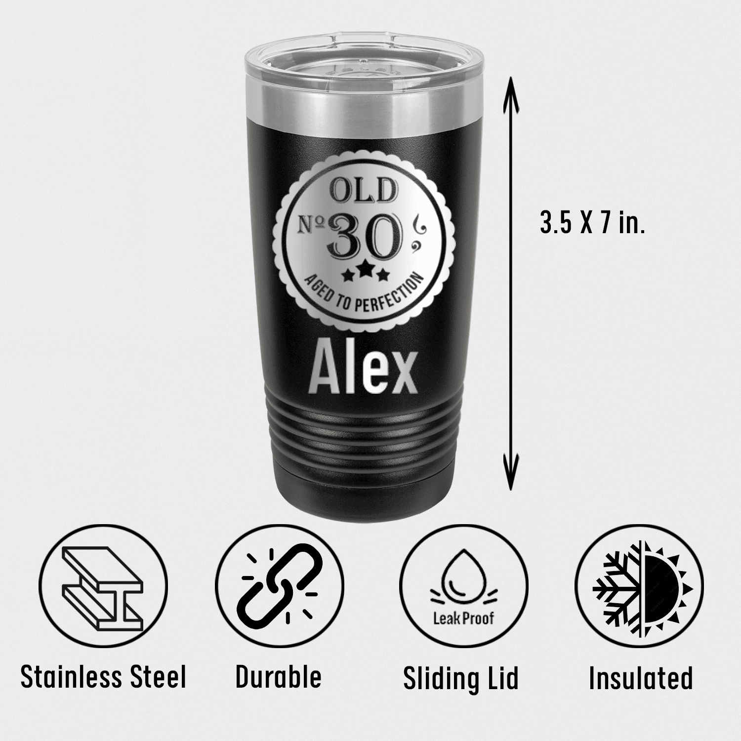 Personalized Thirty Aged To Perfection Tumbler for her, Customized Gifts for Women by Groovy Girl Gifts