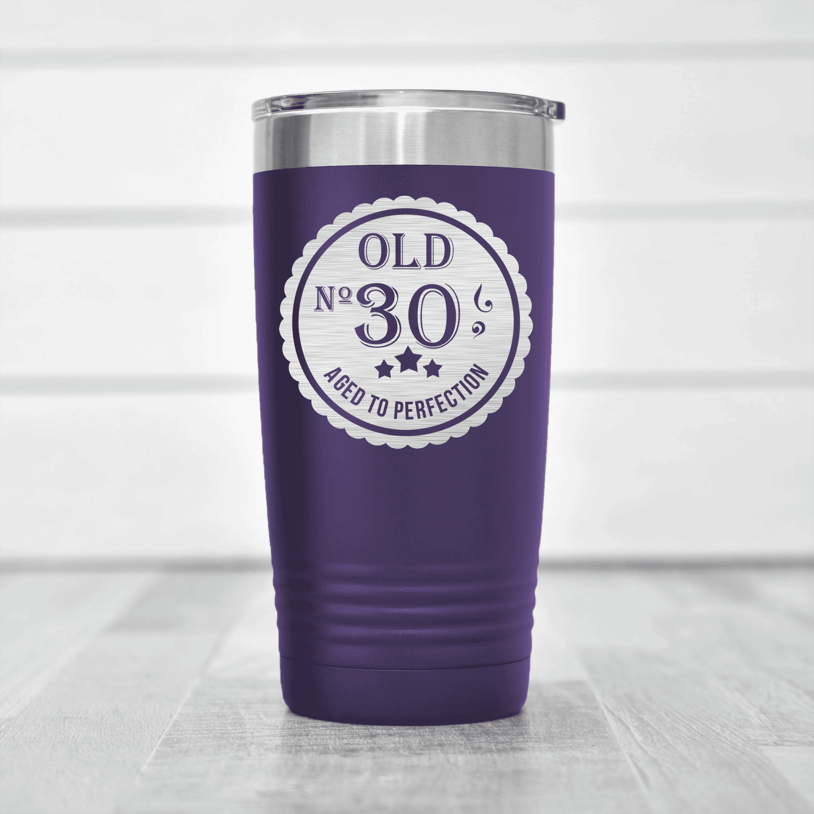Purple birthday tumbler Thirty Aged To Perfection
