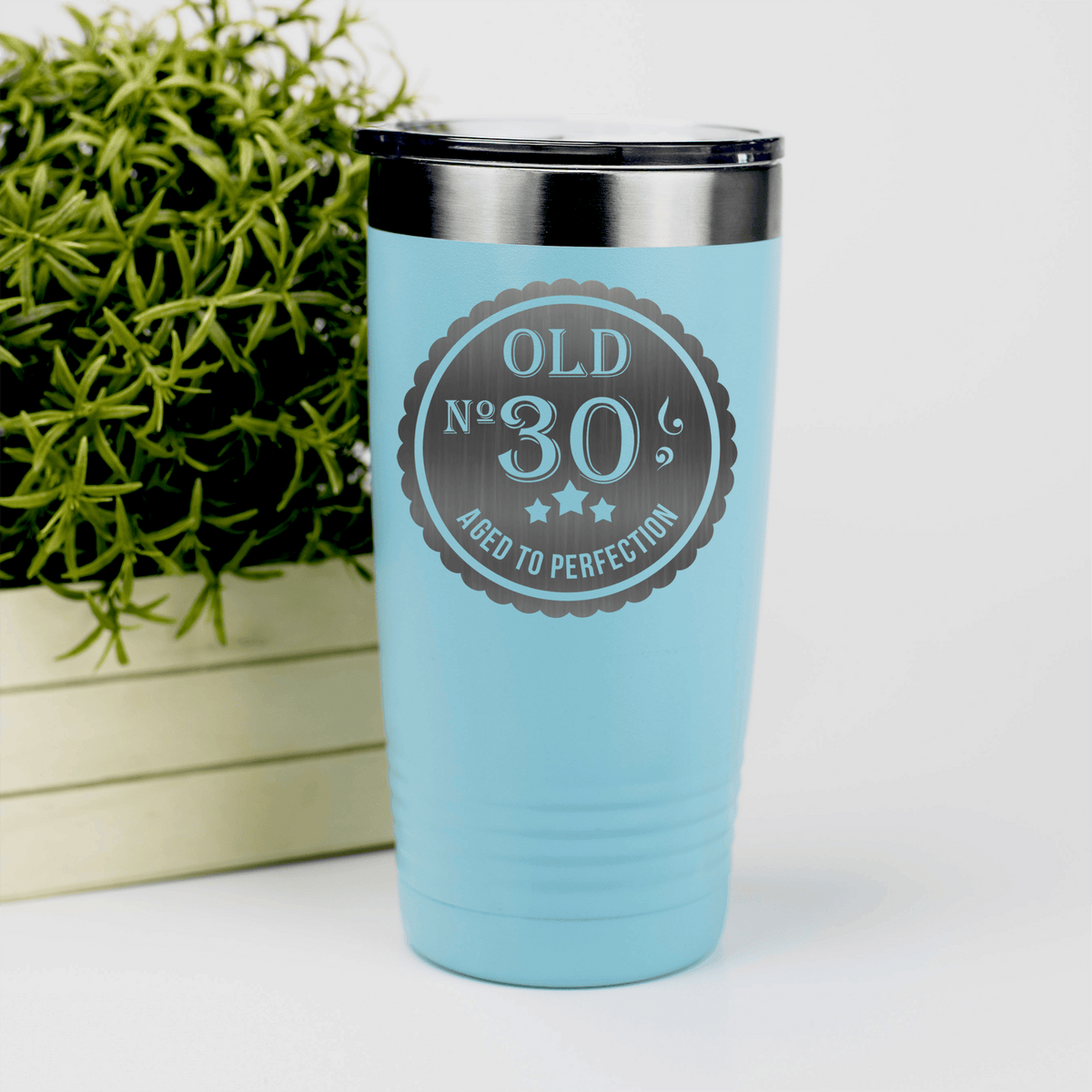 Teal birthday tumbler Thirty Aged To Perfection
