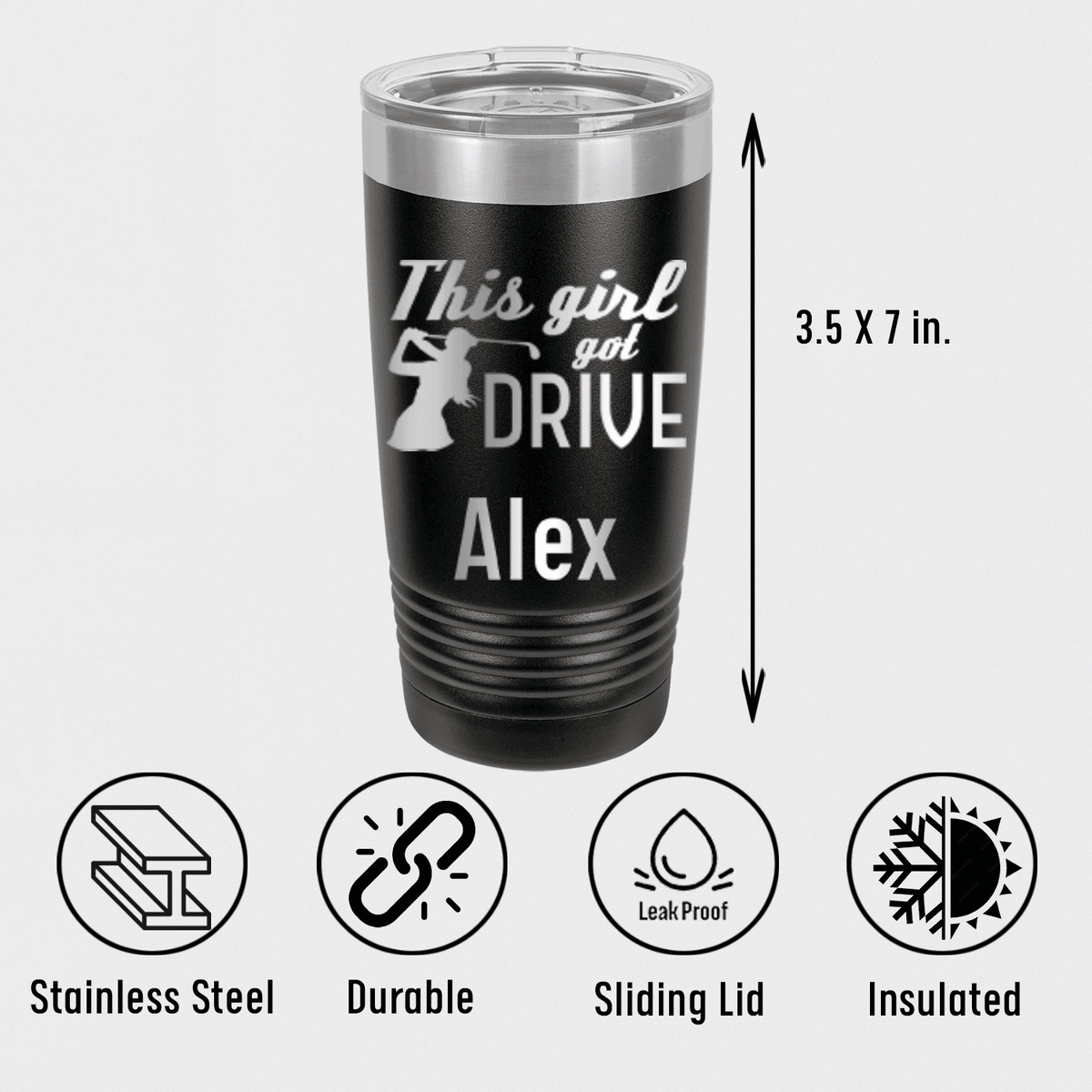 Personalized This Girl Can Drive Tumbler for her, Customized Gifts for Women by Groovy Girl Gifts