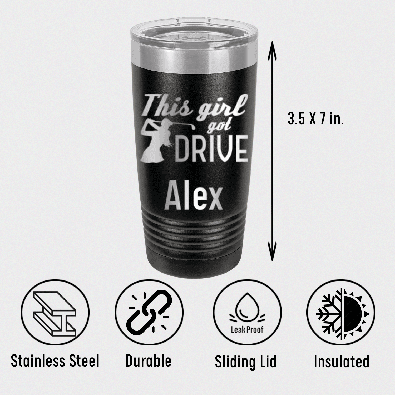 Personalized This Girl Can Drive Tumbler for her, Customized Gifts for Women by Groovy Girl Gifts