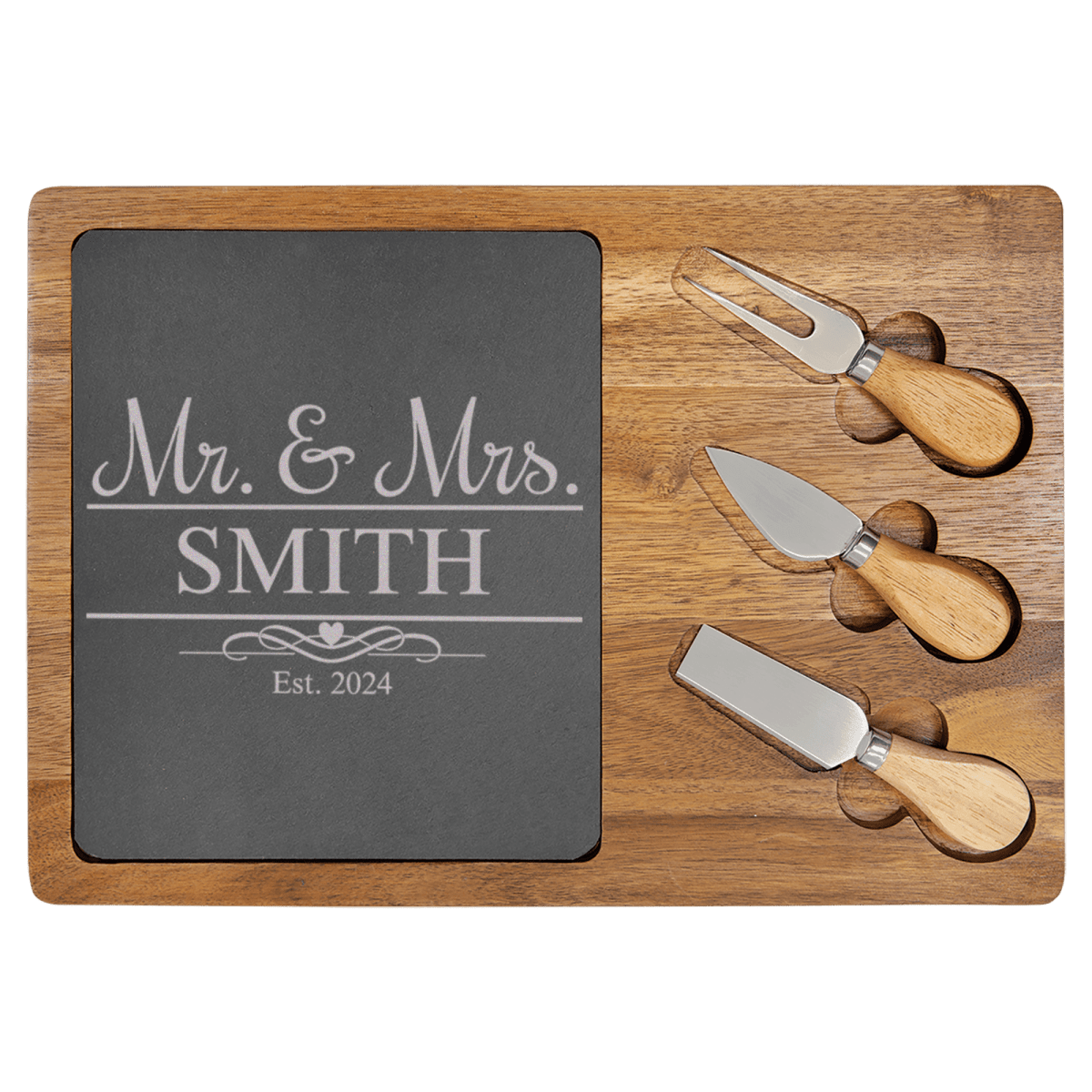 Personalized Timeless Bonds Wood Slate Serving Tray for her, Customized Gifts for Women by Groovy Girl Gifts