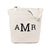 Personalized Triple Monogram Cotton Canvas Tote Bag