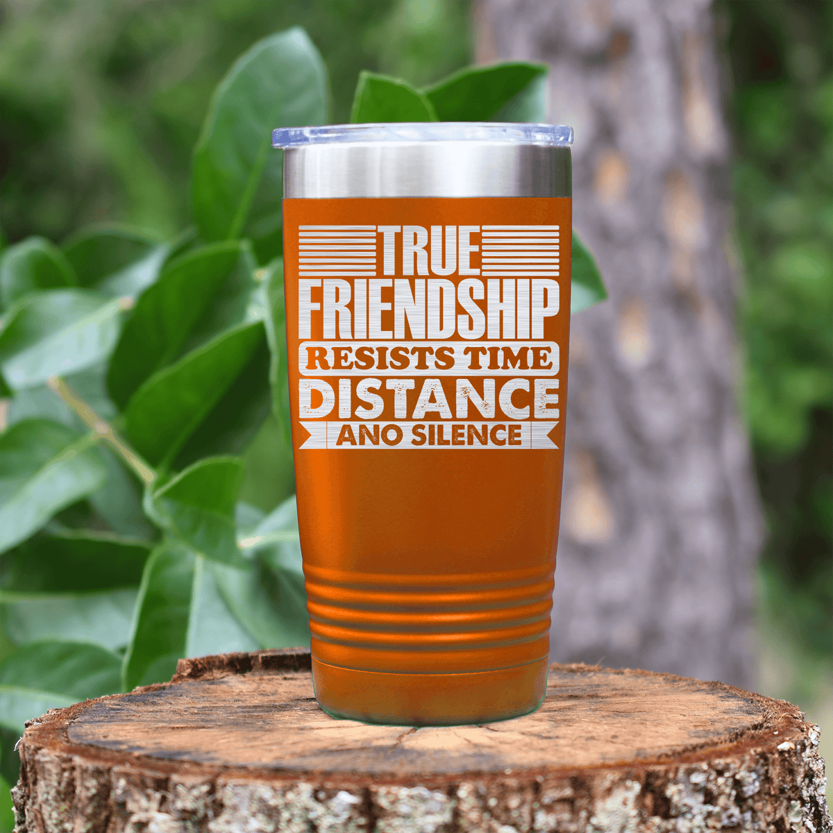 Orange Best Friend tumbler True Friendship Resists Time