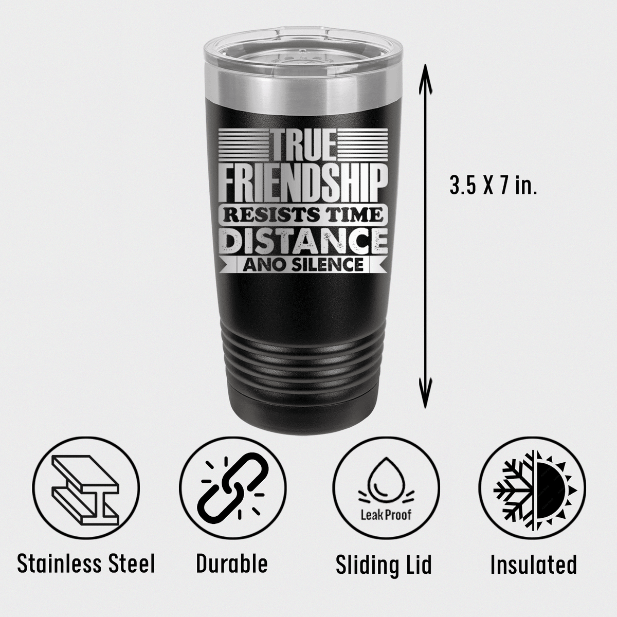 Personalized True Friendship Resists Time Tumbler for her, Customized Gifts for Women by Groovy Girl Gifts