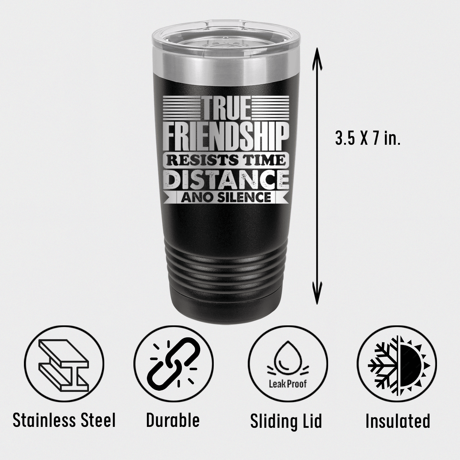 Personalized True Friendship Resists Time Tumbler for her, Customized Gifts for Women by Groovy Girl Gifts