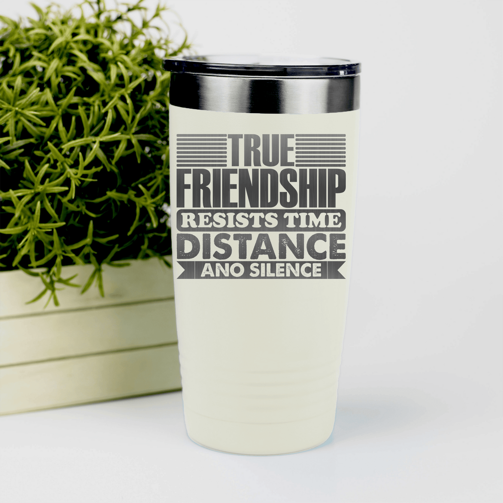 White Best Friend tumbler True Friendship Resists Time