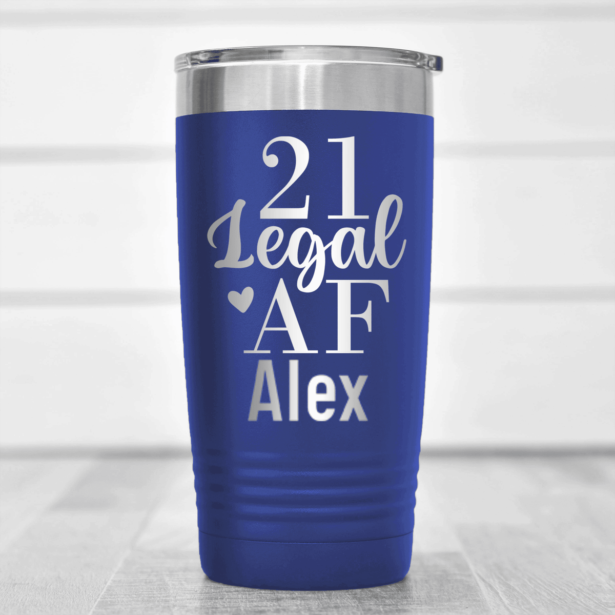 Blue Birthday Tumbler With Twenty One Af Design