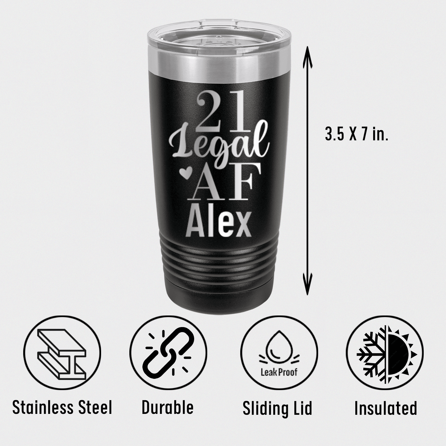 Personalized Twenty One AF Tumbler for her, Customized Gifts for Women by Groovy Girl Gifts