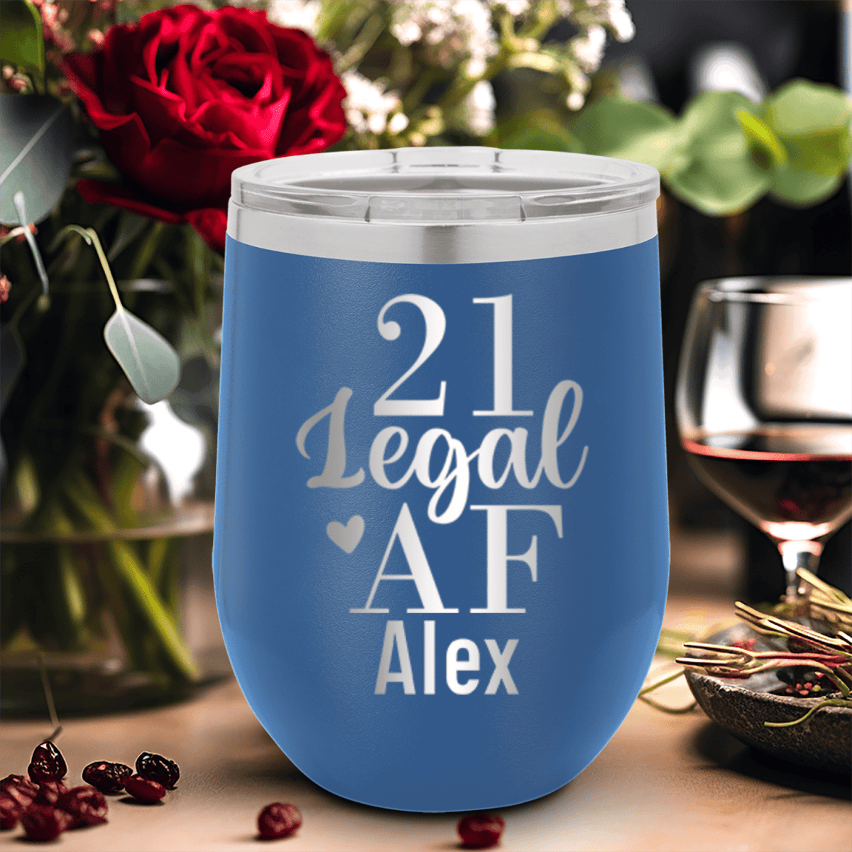Personalized Twenty One AF Wine Tumbler for her, Customized Gifts for Women by Groovy Girl Gifts