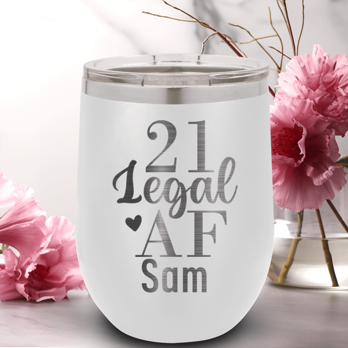 Personalized Twenty One AF Wine Tumbler for her, Customized Gifts for Women by Groovy Girl Gifts