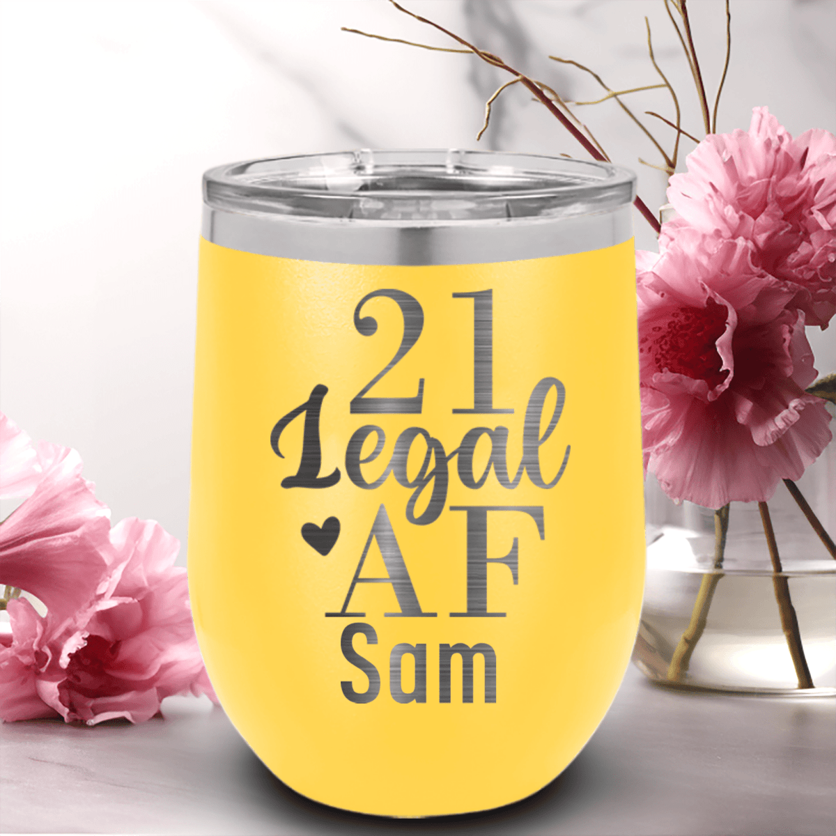Personalized Twenty One AF Wine Tumbler for her, Customized Gifts for Women by Groovy Girl Gifts