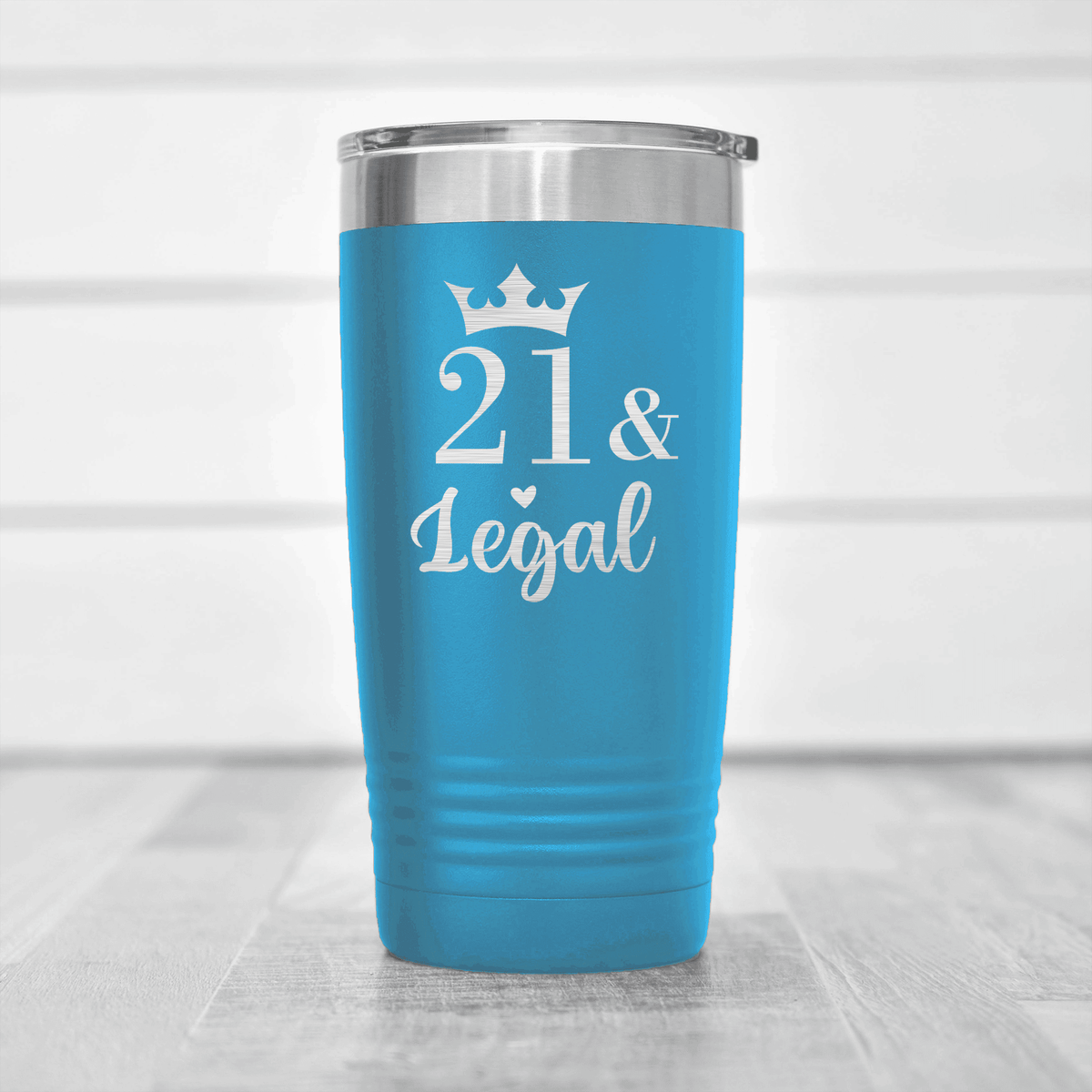 Light Blue birthday tumbler Twenty One And Legal