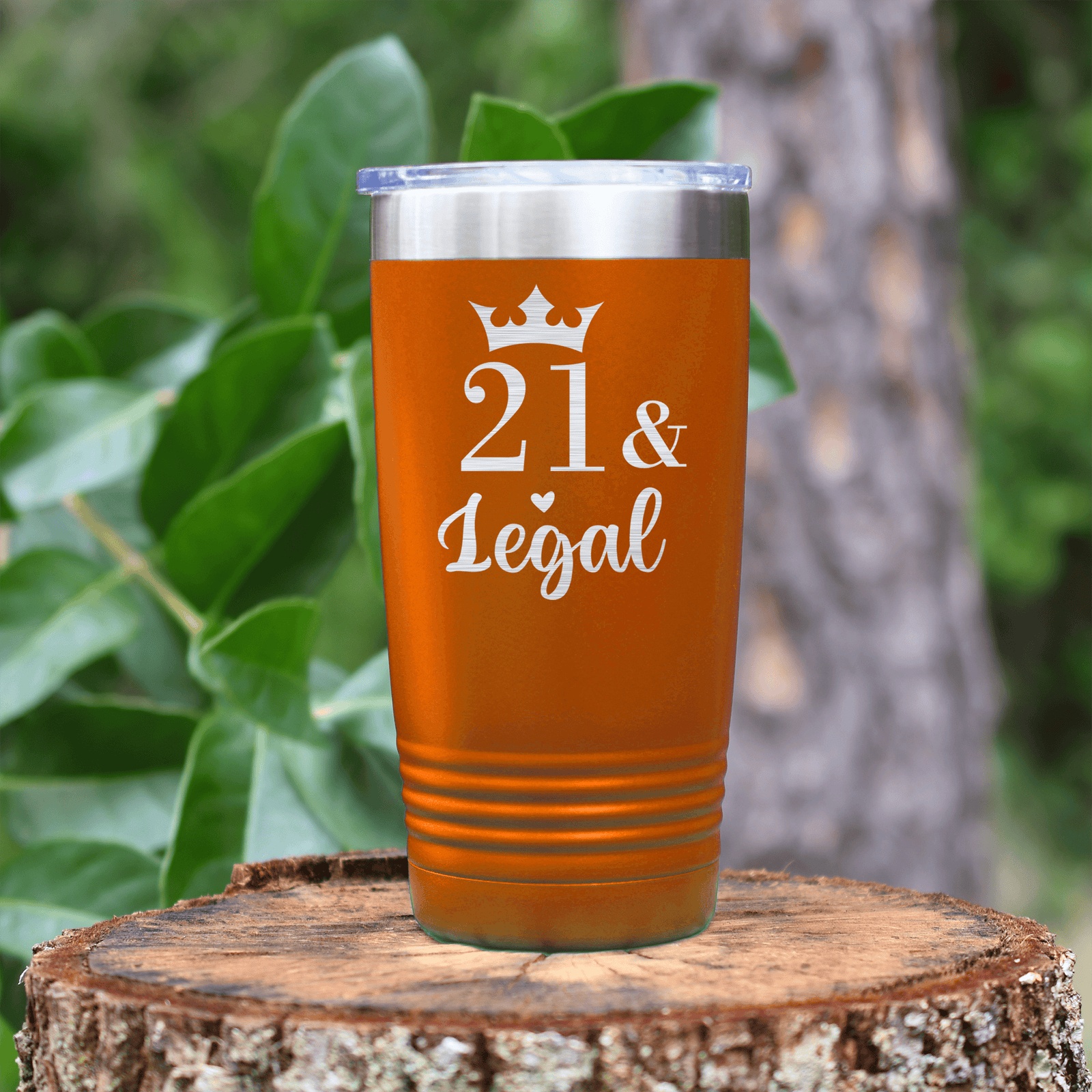 Orange birthday tumbler Twenty One And Legal