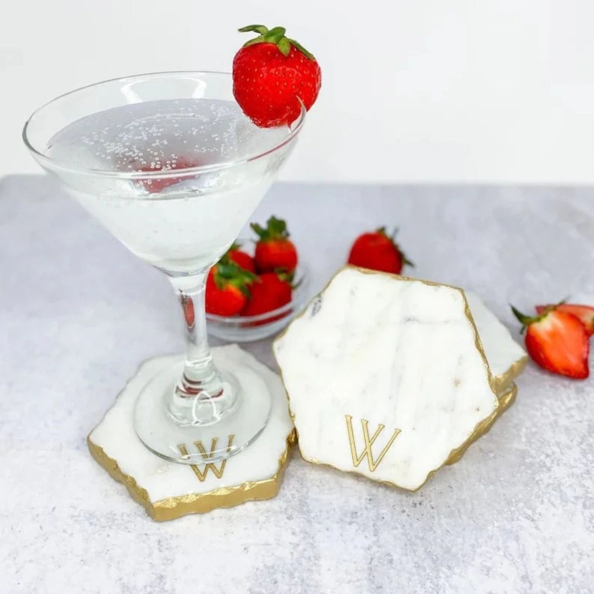 Personalized Marble Hexagon Coasters for her, Customized Gifts for Women by Groovy Girl Gifts