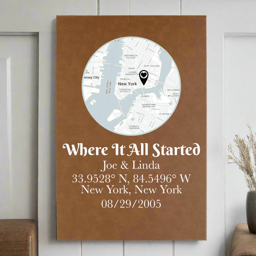 Personalized Love&#39;s Starting Point Sign for her, Customized Gifts for Women by Groovy Girl Gifts