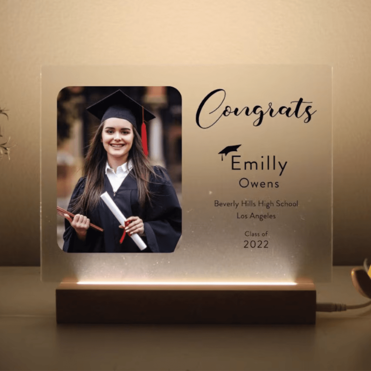 Personalized Radiant Grad Celebration Plaque for her, Customized Gifts for Women by Groovy Girl Gifts