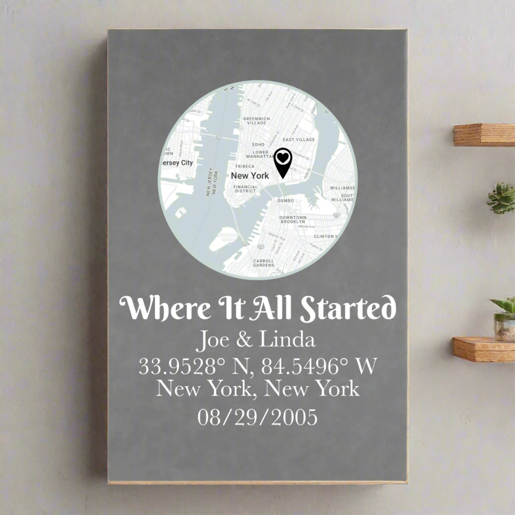 Personalized Love&#39;s Starting Point Sign for her, Customized Gifts for Women by Groovy Girl Gifts