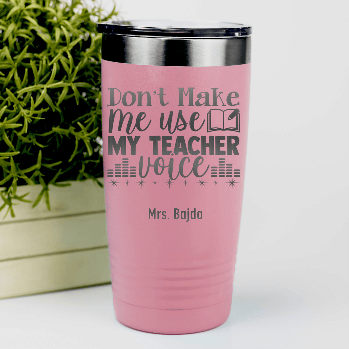 Salmon Teacher Tumbler With Use My Teacher Voice Design