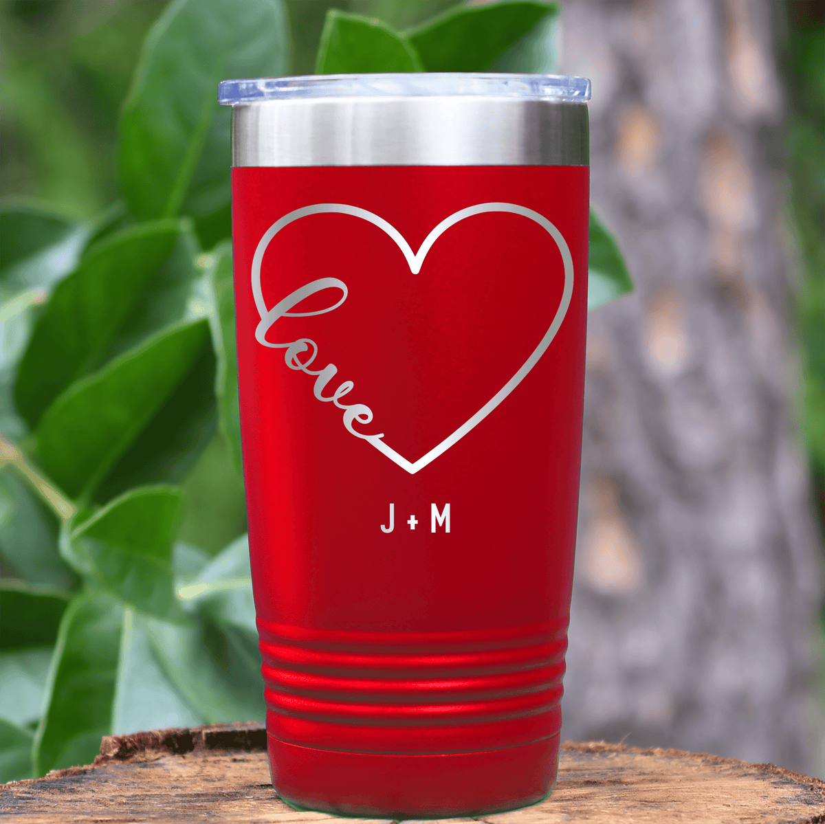 Red Valentines Day Tumbler With Valentines Heart Design