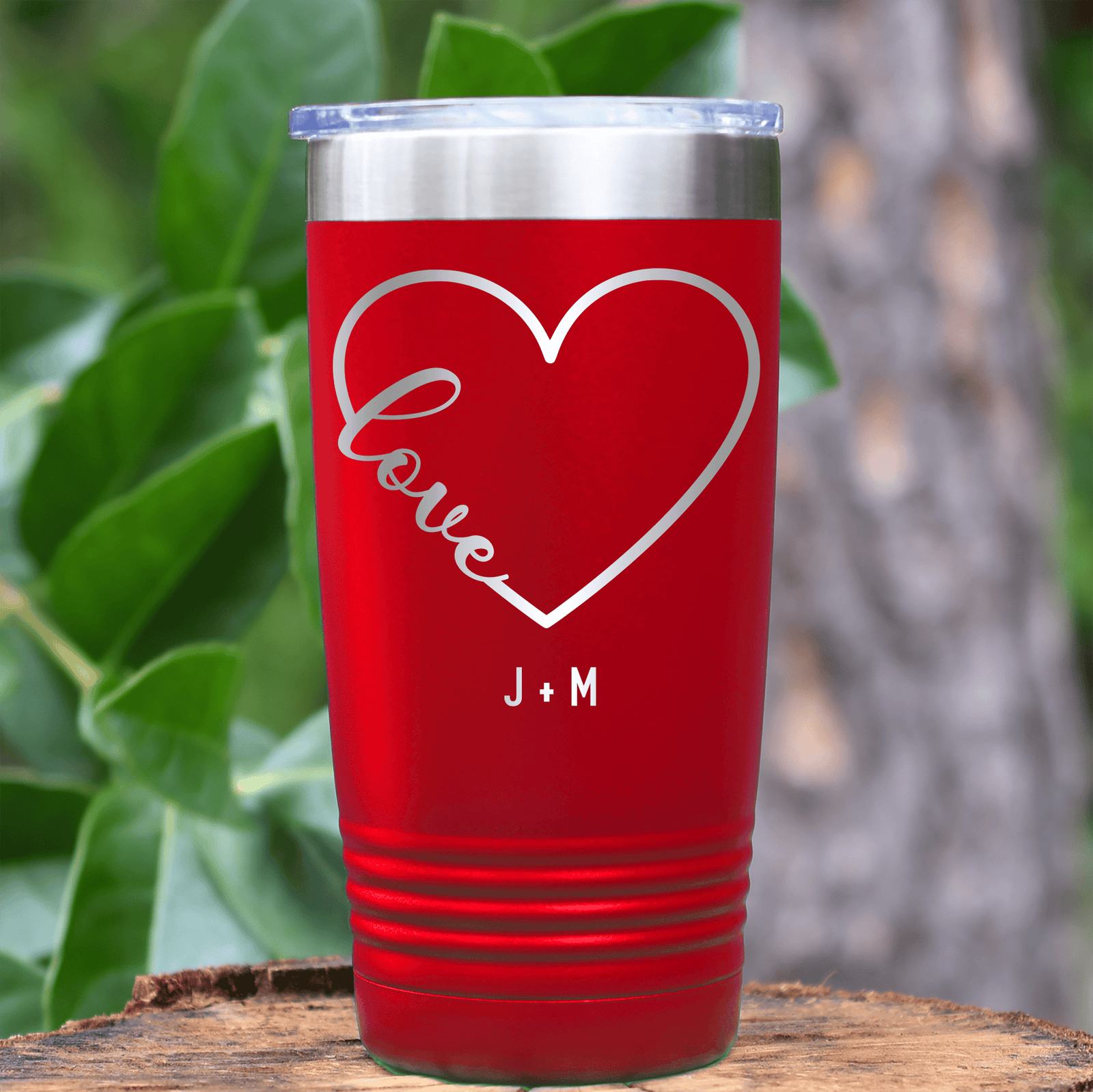 Pink Valentines Day Tumbler With Valentines Heart Design
