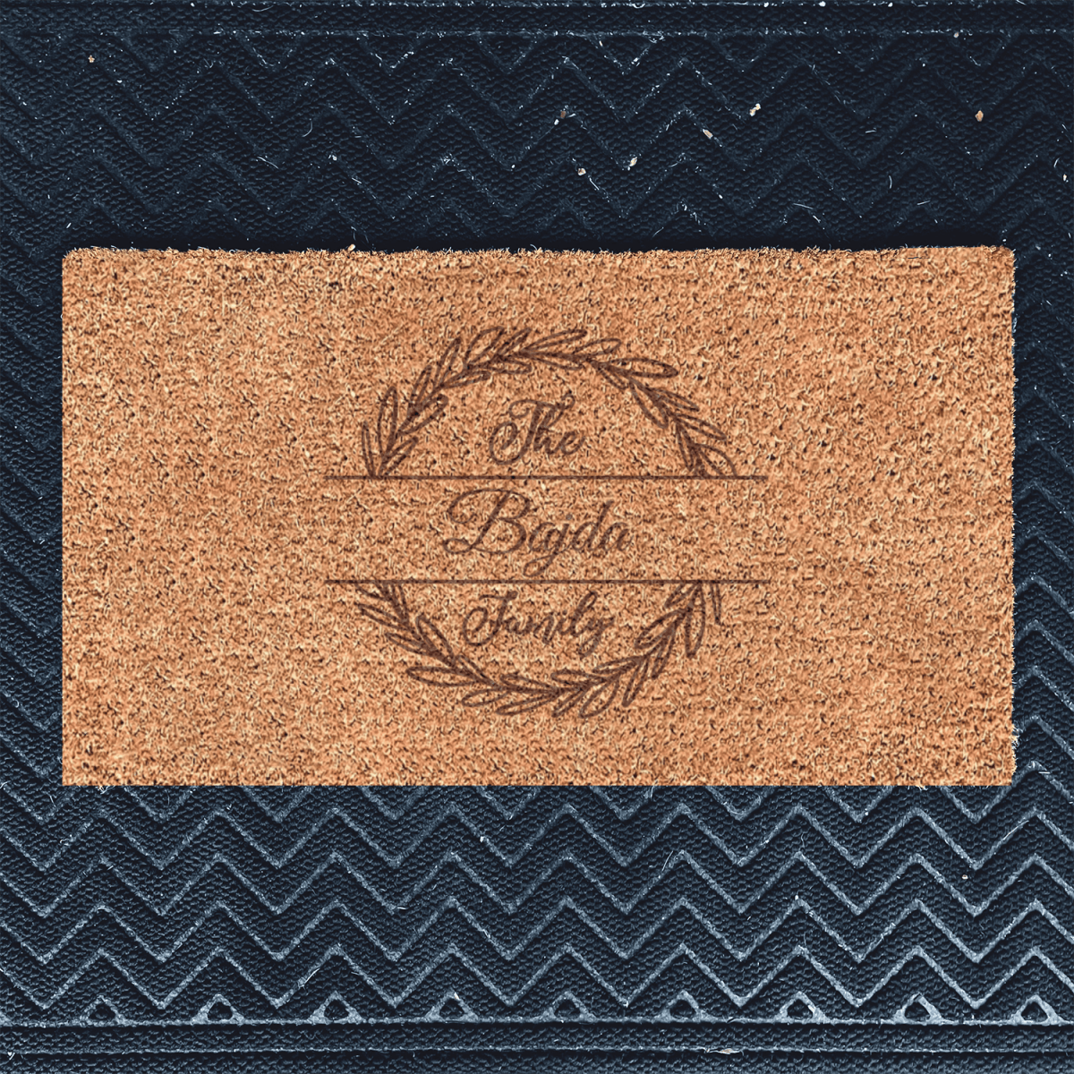 Personalized Vintage Crest Engraved Door Mat for her, Customized Gifts for Women by Groovy Girl Gifts