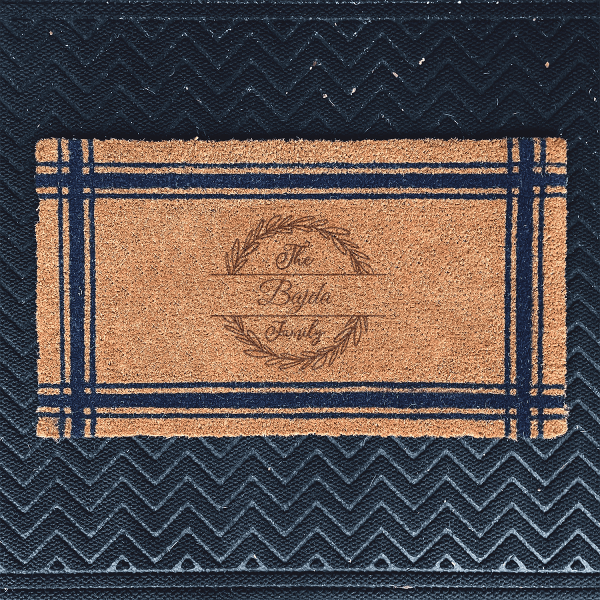 Personalized Vintage Crest Engraved Door Mat for her, Customized Gifts for Women by Groovy Girl Gifts