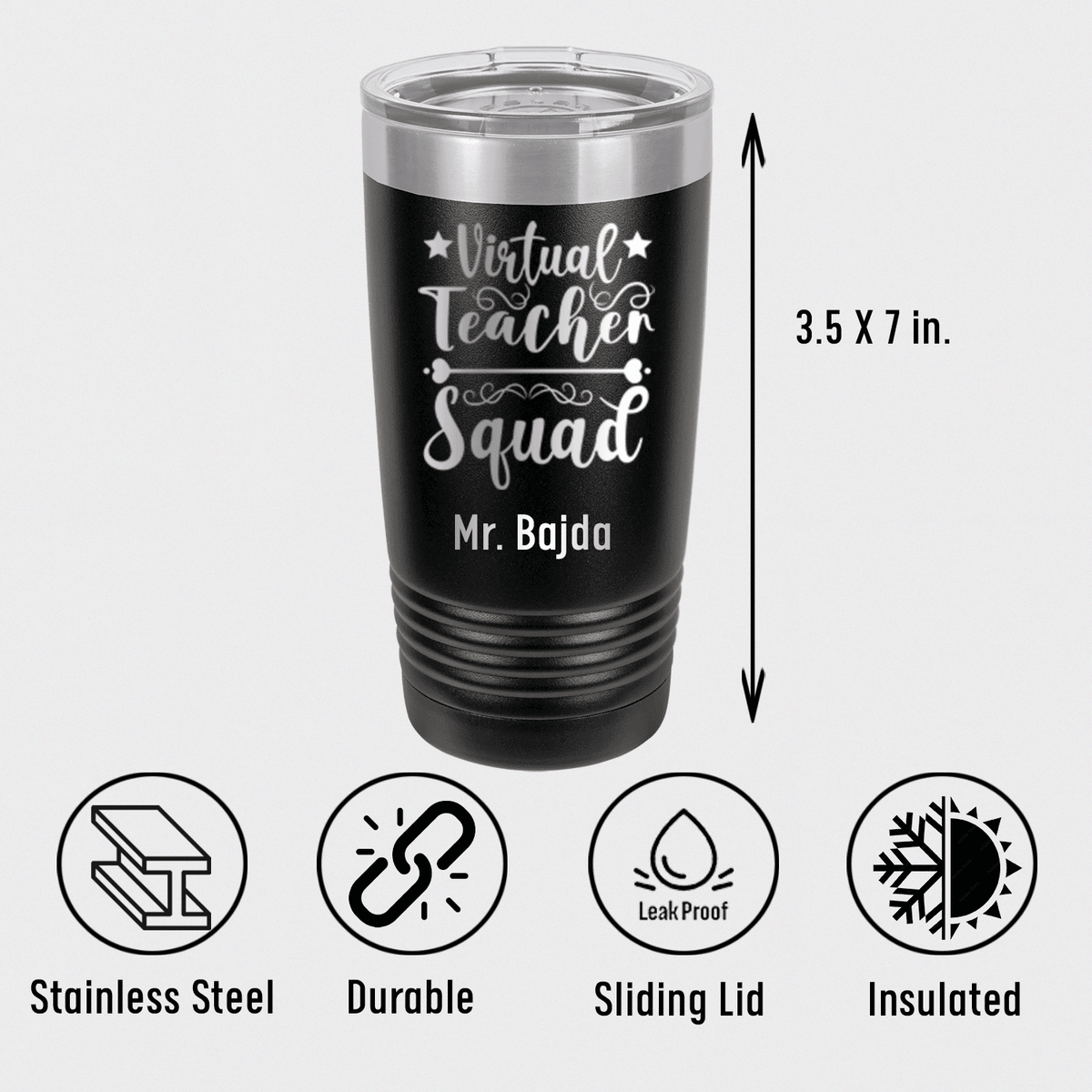 Personalized Virtual Teacher Squad Tumbler for her, Customized Gifts for Women by Groovy Girl Gifts