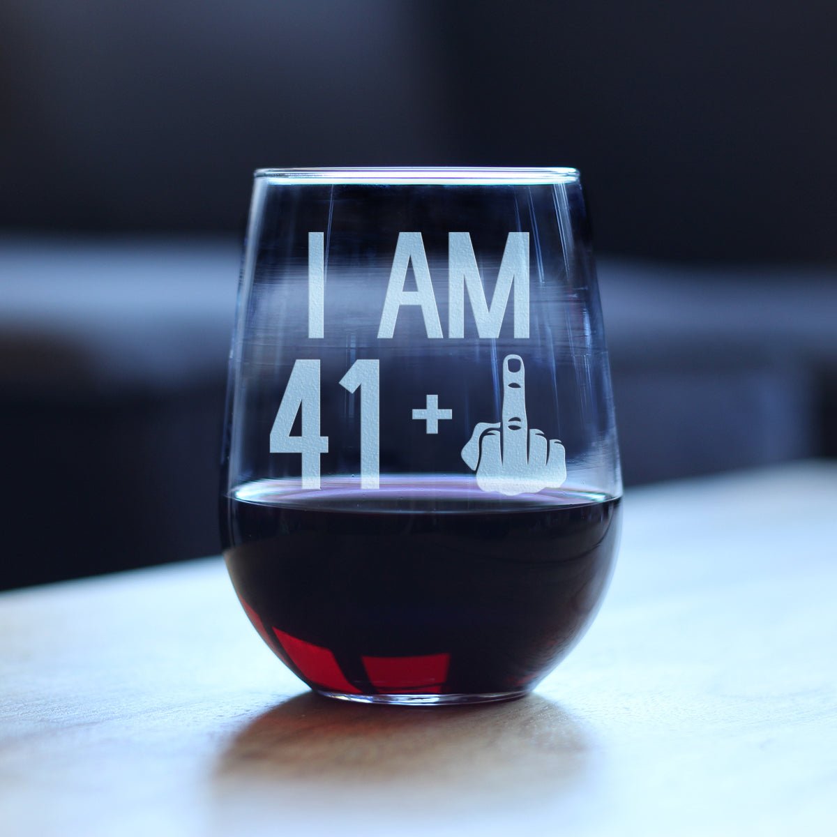 Personalized 42nd Birthday Stemless Wine Glass for her, Customized Gifts for Women by Groovy Girl Gifts
