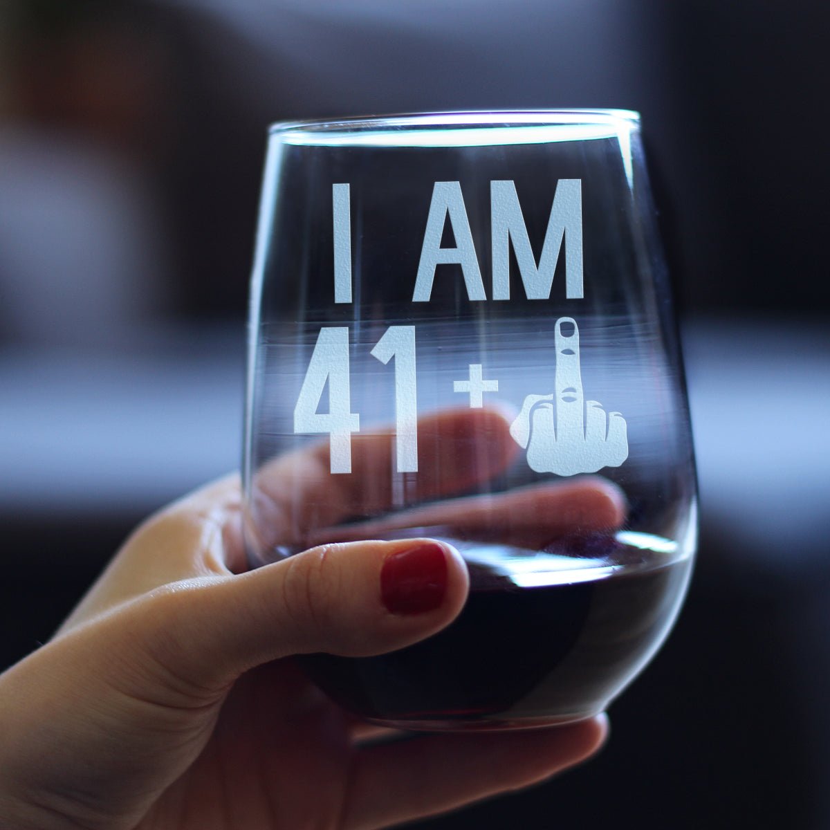 Personalized 42nd Birthday Stemless Wine Glass for her, Customized Gifts for Women by Groovy Girl Gifts