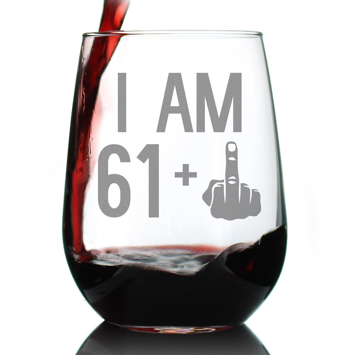 Personalized 62nd Birthday Stemless Wine Glass for her, Customized Gifts for Women by Groovy Girl Gifts