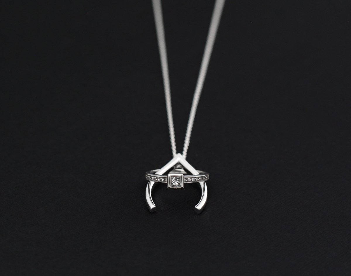 Personalized Ring Holder &amp; Gold Wishbone Necklace for her, Customized Gifts for Women by Groovy Girl Gifts