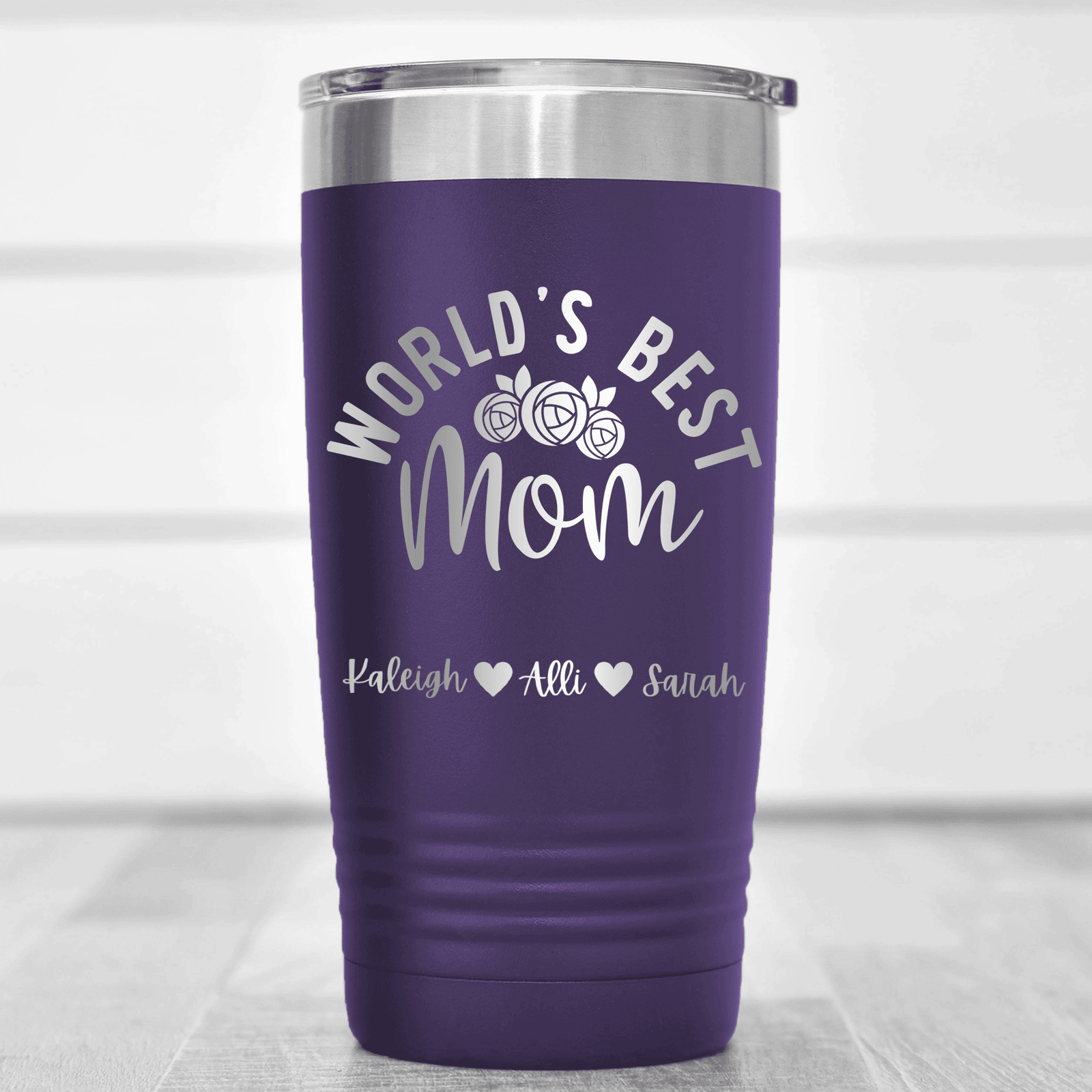 Purple Mothers Day Tumbler With Worlds Best Mom Design