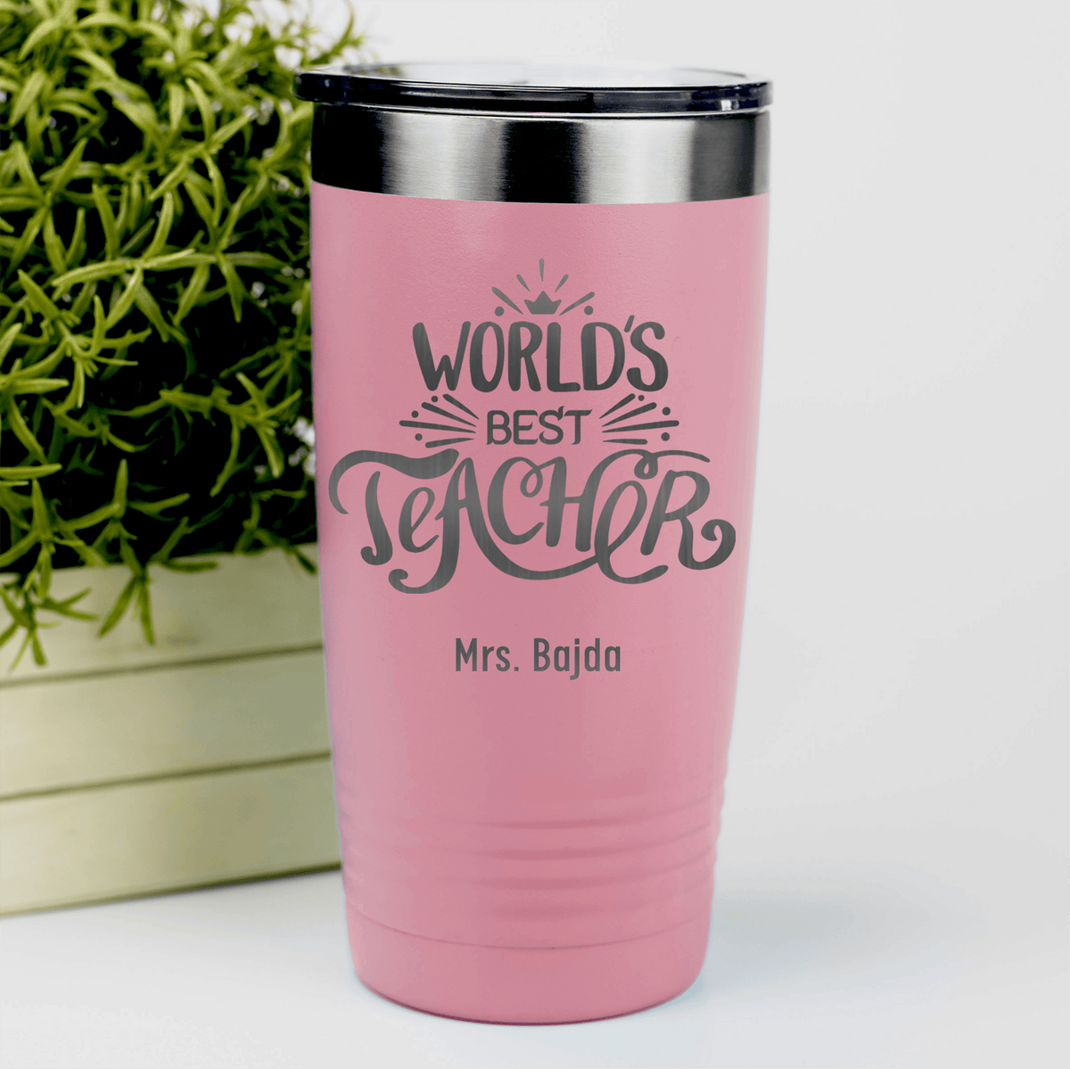Salmon Teacher Tumbler With Worlds Best Teacher Design