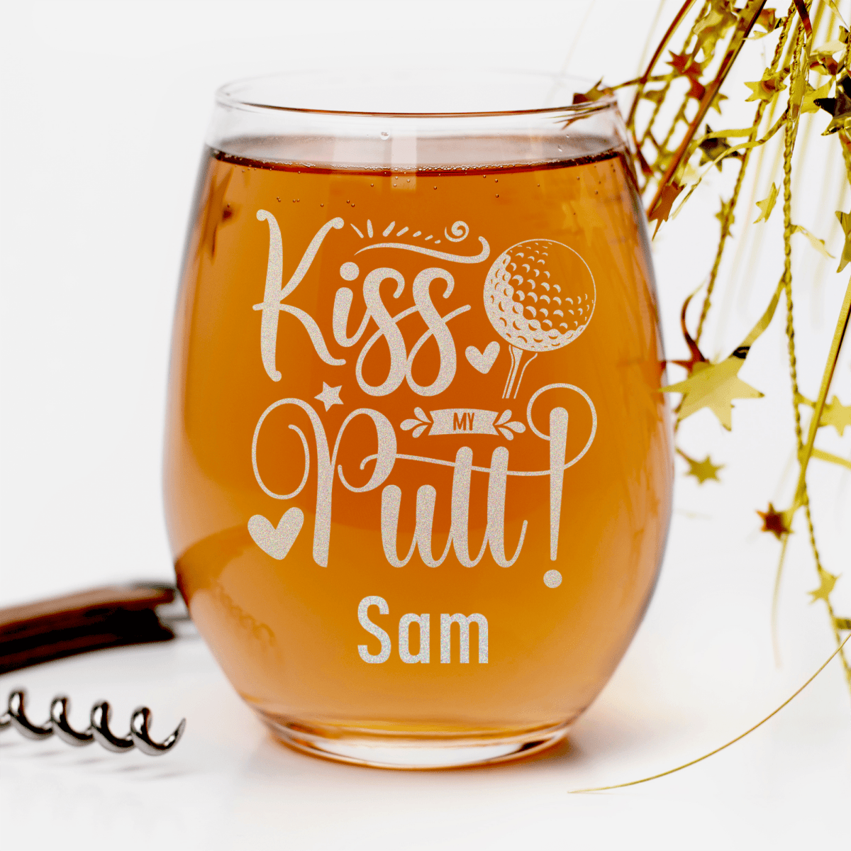 You Can Kiss My Putt Stemless Wine Glass