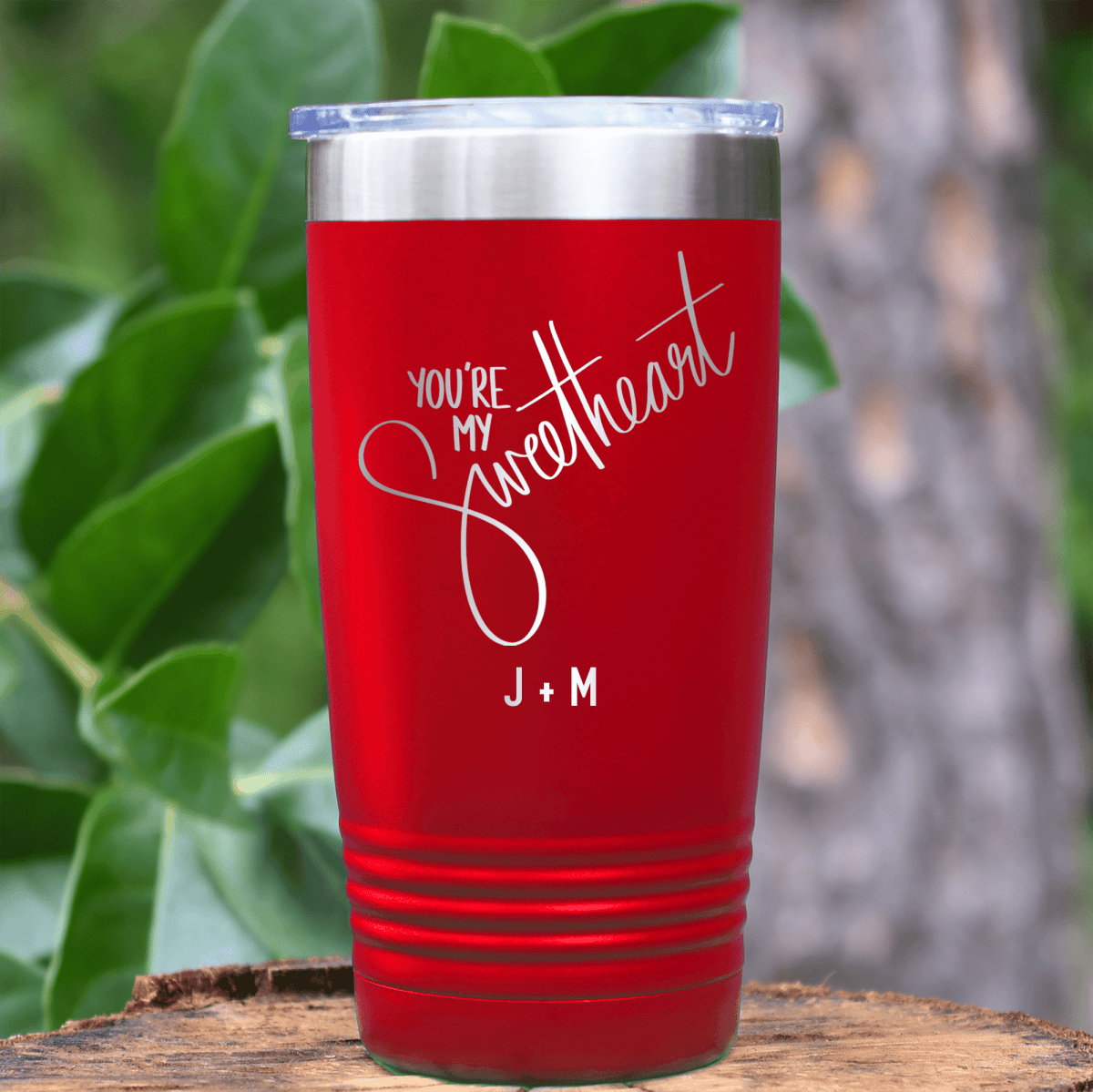 Red Valentines Day Tumbler With Youre My Sweetheart Design