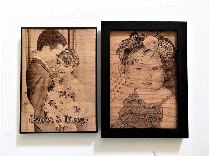 Anniversary Etched Wood Photo