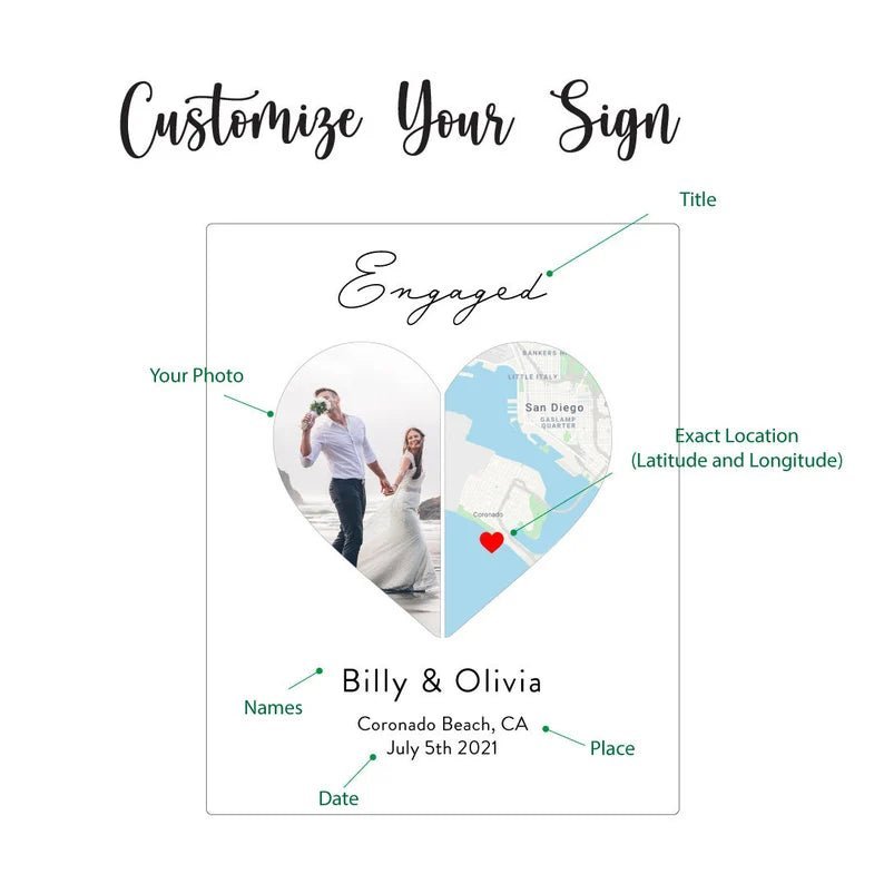 Anniversary Personalized Light Up Engagement Plaque