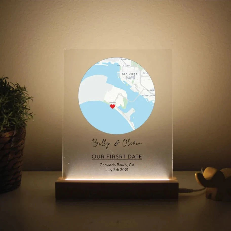 Anniversary Romantic Map Sign