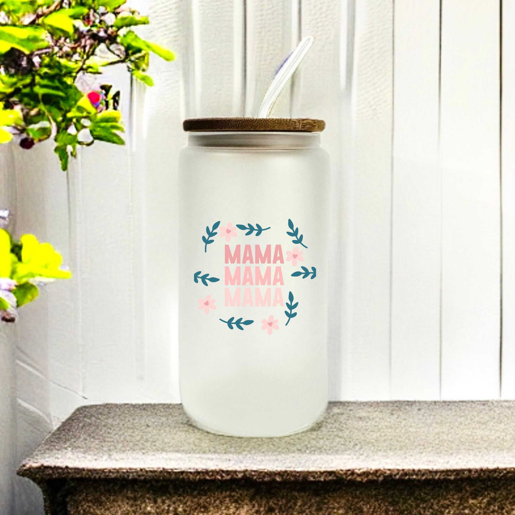 Mother's Day Bamboo Glass Jar