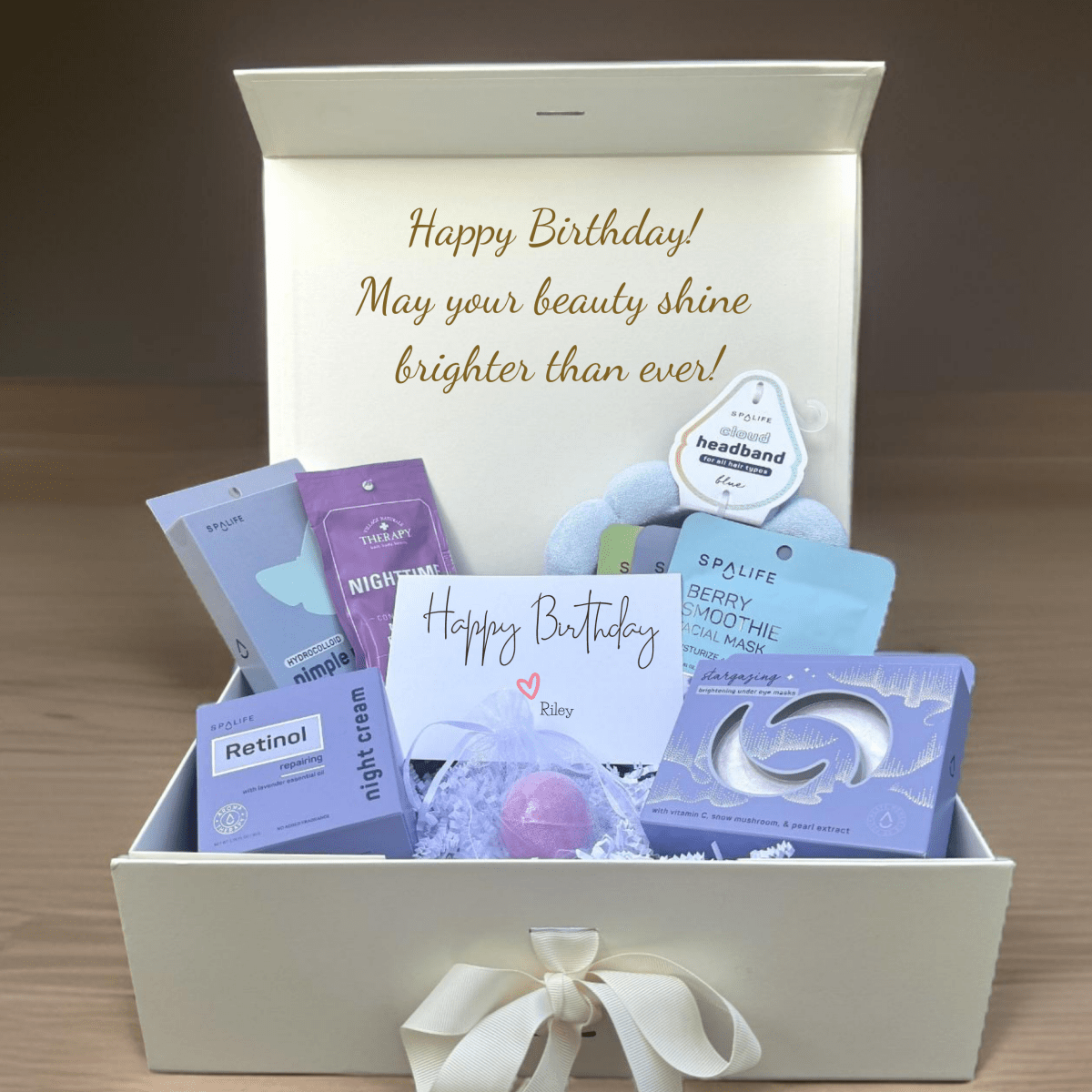 Personalized Birthday Bliss Spa Escape Gift Set for her, Customized Gifts for Women by Groovy Girl Gifts