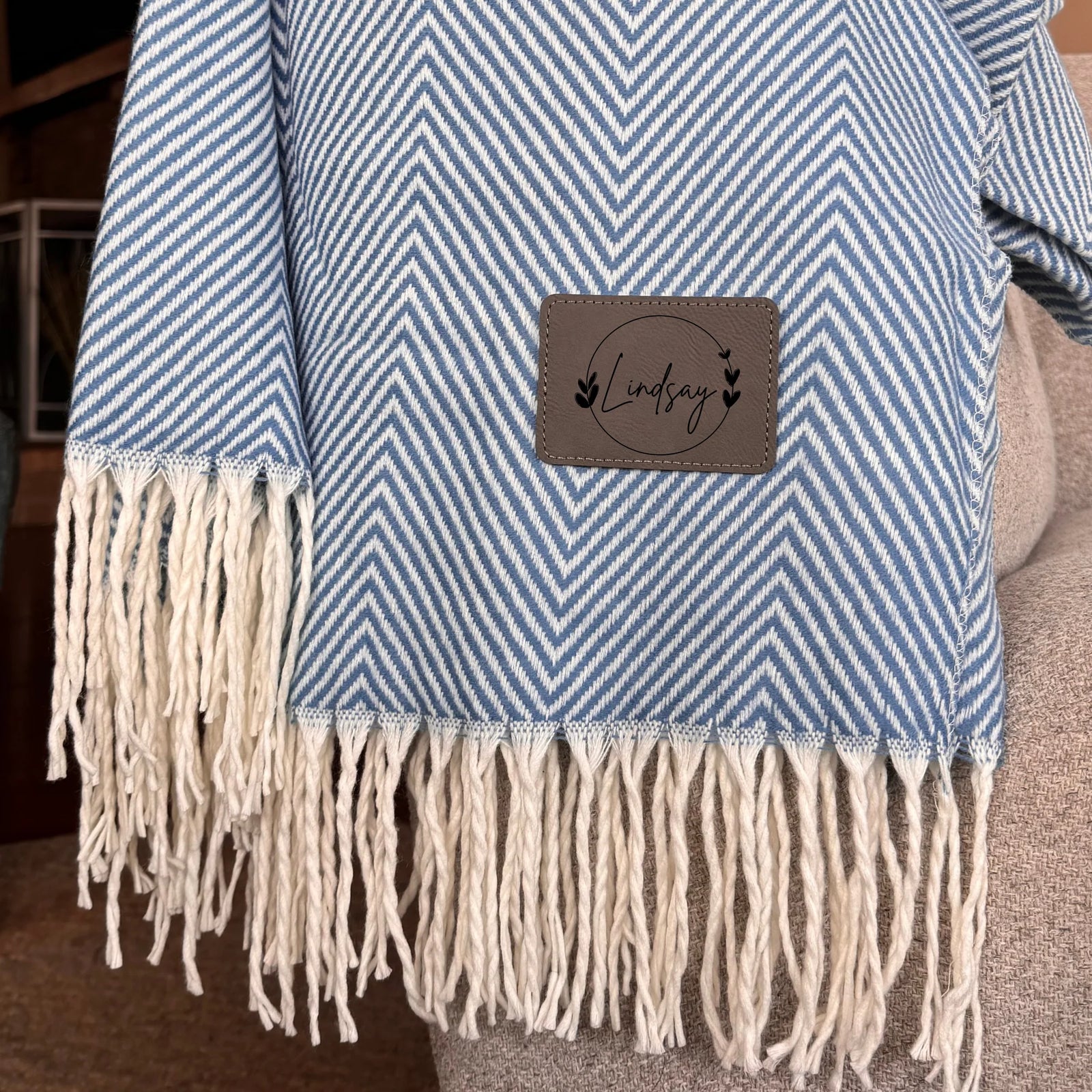 Personalized Timeless Anniversary Fringe Throw for her, Customized Gifts for Women by Groovy Girl Gifts