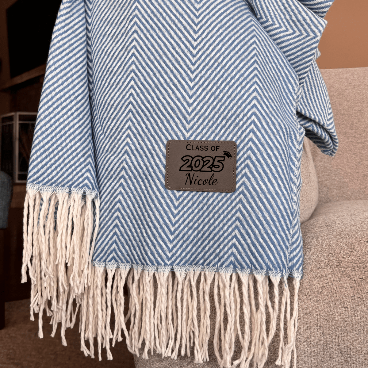 Personalized Graduate Comfort Blanket for her, Customized Gifts for Women by Groovy Girl Gifts