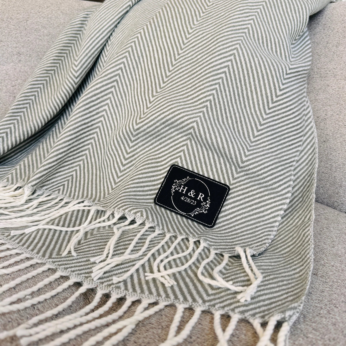 Personalized Timeless Anniversary Fringe Throw for her, Customized Gifts for Women by Groovy Girl Gifts